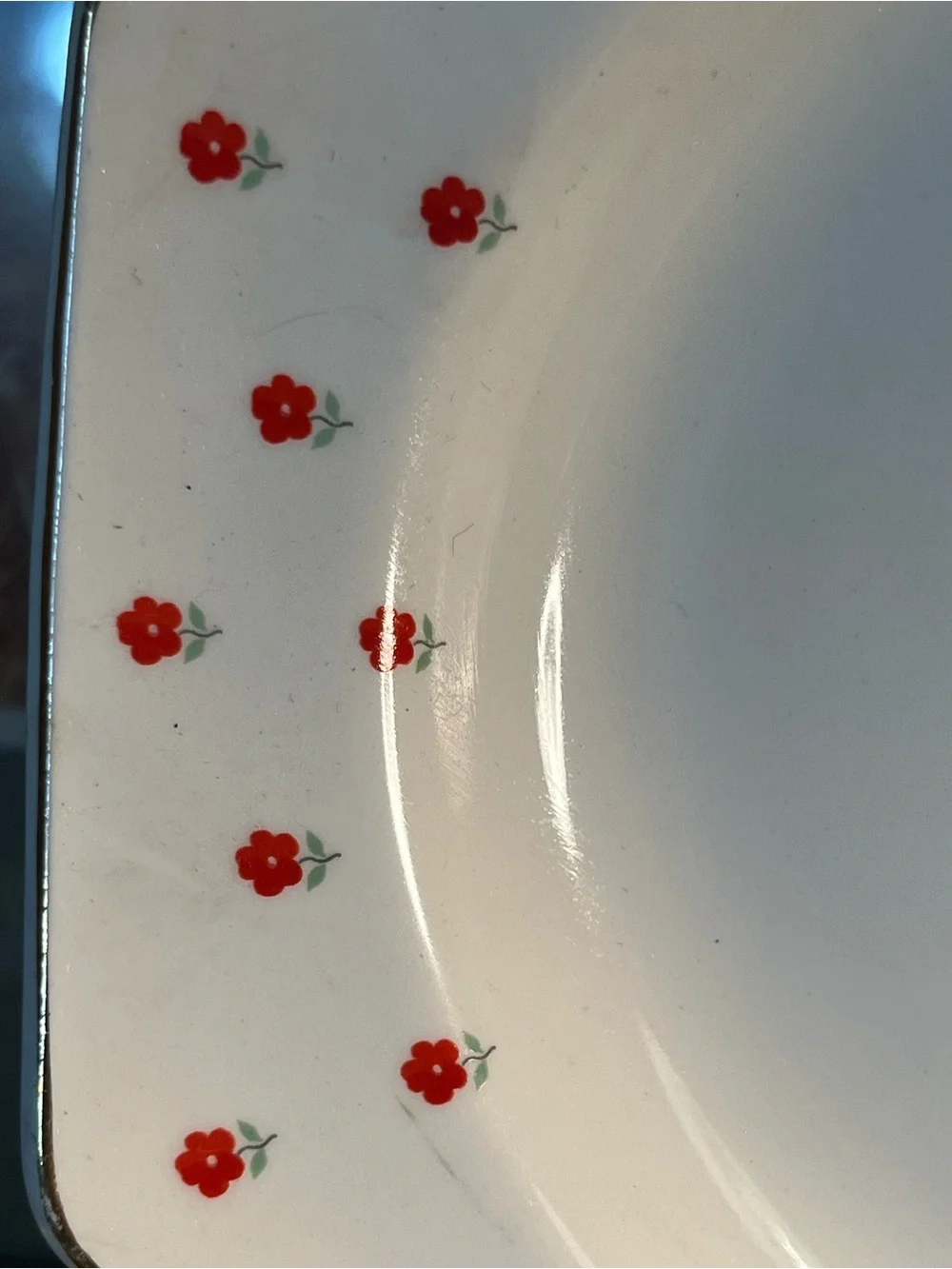 White Porcelain Serving Platter W S George 16” blushing rose platter